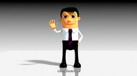 Rigged Cartoon Business Man