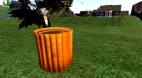 wood trash bin