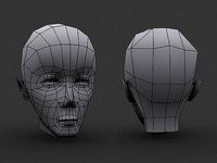 Human Manga Male Head Base Mesh