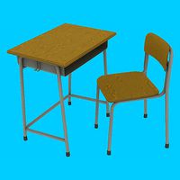 Japanese School Desk Set