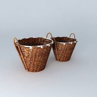 2 baskets woven MALAWI  houses the world