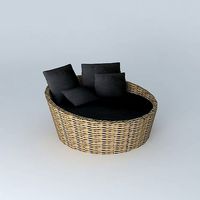 Round sofa ST TROPEZ black houses of the world