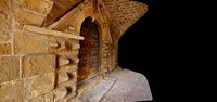 Door of the hopital saint-jacques Pradelles France