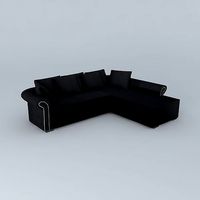 Sofa angle black PLAZZA
