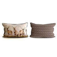 Voyage Cushion - Deers -Piped Pillow