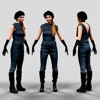 Futuristic girl A-Pose