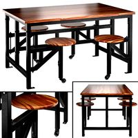 Space table with bar stools