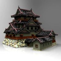 Hikone Castle in Studio Max obj and fbx formats