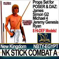 Ancient Egyptian Stick Combat NK Props Poser Daz A