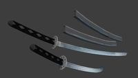 Samurai Swords 3D Model