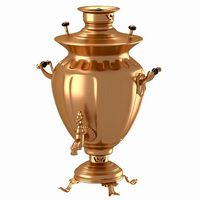 Decorated samovar with handles