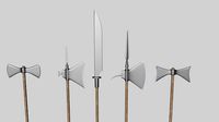 halberds and axes