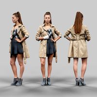 Girl wearing beige coat