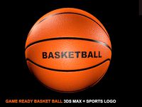 3d basket ball includes dirt texture and logo