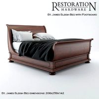 Restoration Hardware StJames Sleigh Bed with footboard