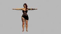Redhead in Black Dress Rigged High Quality