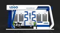 Exhibition Booth 3D Model 6 mtr x 3 mtr 3 sides open