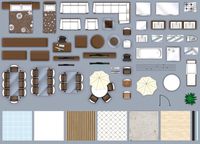 2d furniture floorplan top down view style-3 PSD