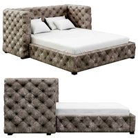 Restoration Hardware Tribeca Tufted Leather Platform Bed