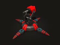 Low Poly Flamethrower Turret lvl 1