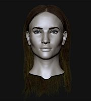 Realistic head cute blonde girl