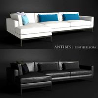 Antibes leather corner sofa