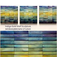 Indigo Gold Wall Sculpture 3D