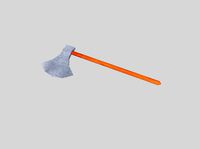 low poly medieval axe 3