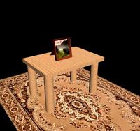 Picture frame with table and carpet 3D Model