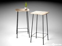 French post industrial style wood and steel table