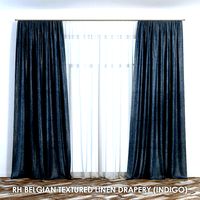 RH Belgian drapery indigo