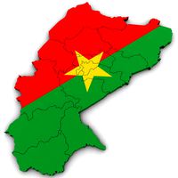 3d Political Map of Burkina Faso