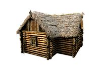 Wooden Thatch House T-Shaped