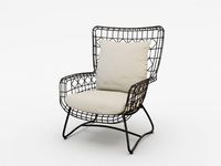 PALECEK 7571-10 CAPRI OUTDOOR WING DINING CHAIR BLACK