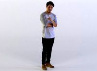 Chen 0455 Man Standing at an Angle, Arm Folded