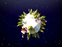 Cartoon Low Poly Winter Planet Asset