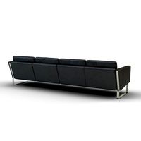 Black leather sofa quadruple
