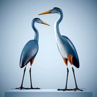 Handpainted Heron Sculpture