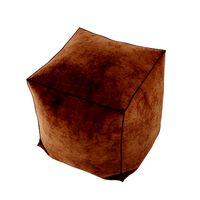 Leather brown pouf
