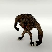 Wolf werewolf  lycanthrope low poly