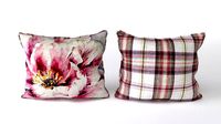 Voyage Cushion - Peony Pink -Piped Pillow
