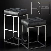 REESE TUFTED LEATHER STOOL
