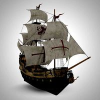 Galleon Sailing Pirate Ship Black Pearl