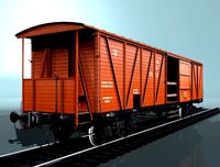 covered boxcar equipped with a hand brake