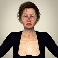 Realistic Old Age Woman 3D Model