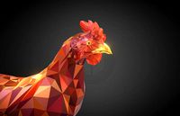 Christmas Chicken Redhead Low Polygon Art Bird