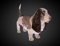 Dog Basset Hound Low Polygon Art Farm