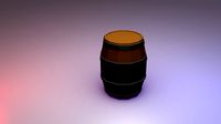 Low-poly Wooden Barrel