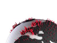 3d globe with bars