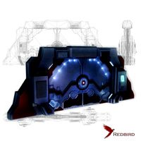 Spaceship gates low poly simple
